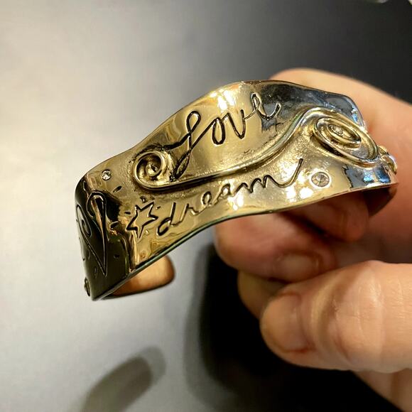 Chico's Brutalist Cuff Bracelet Love Hope Dream Wish - Picture 7 of 8